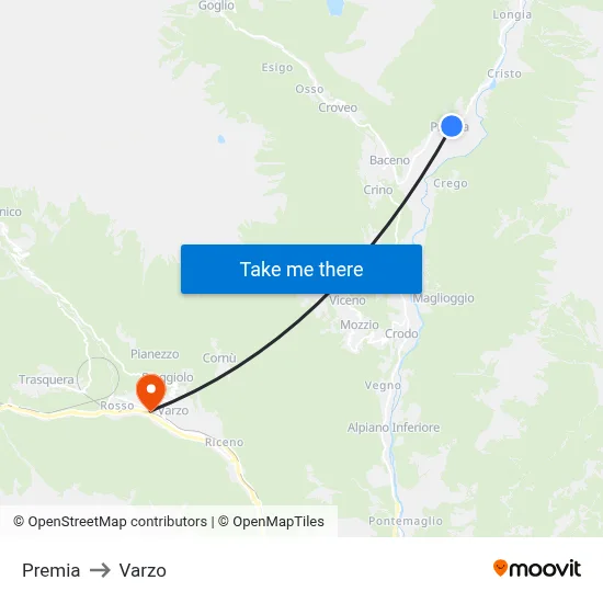 Premia to Varzo map