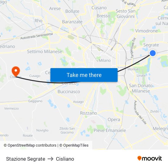 Stazione Segrate to Cisliano map