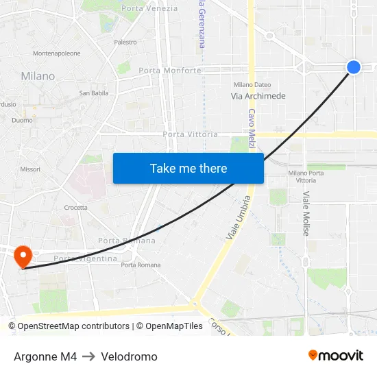 Argonne M4 to Velodrome map