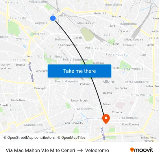 Mac Mahon Street Monte Ceneri Avenue to Velodrome map