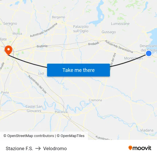 Railway Station to Velodrome map