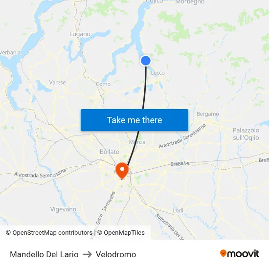 Mandello Del Lario to Velodrome map