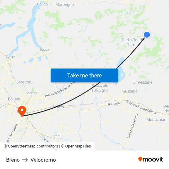 Breno to Velodrome map