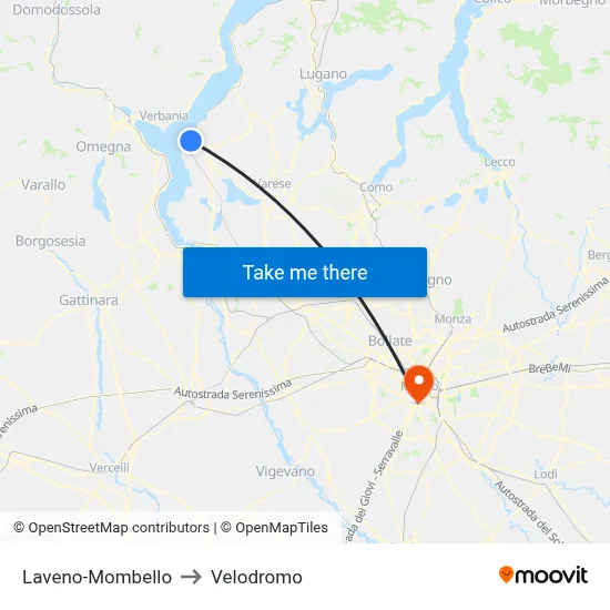 Laveno-Mombello to Velodrome map