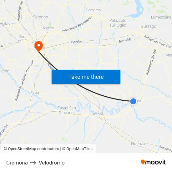 Cremona to Velodrome map