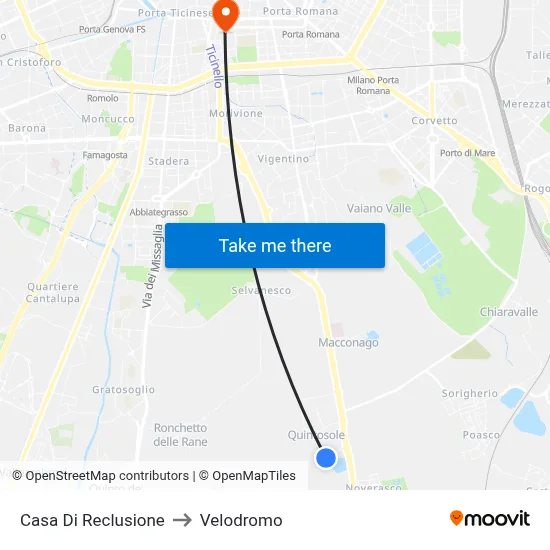 House of Detention to Velodrome map