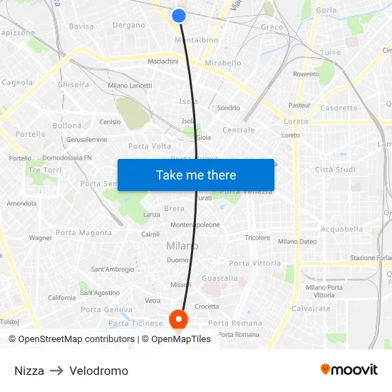 Nice to Velodrome map