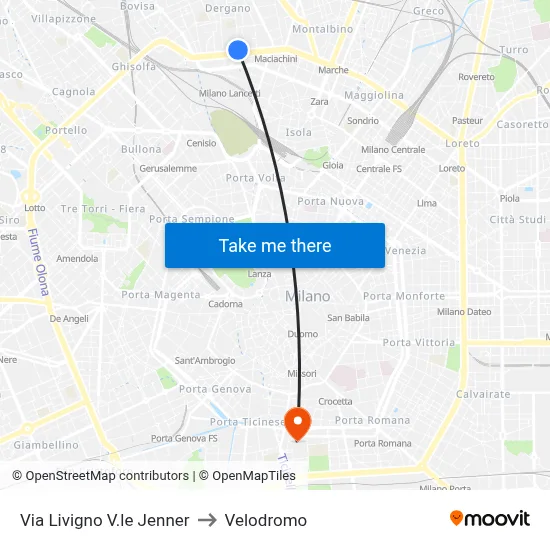 Livigno Street Jenner Avenue to Velodrome map
