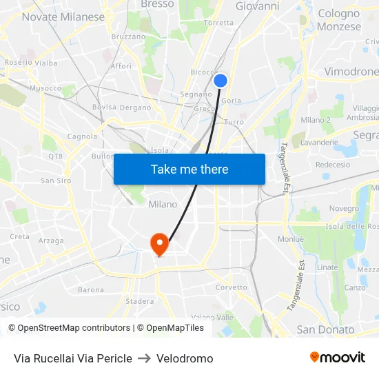 Rucellai Street Pericle Street to Velodrome map