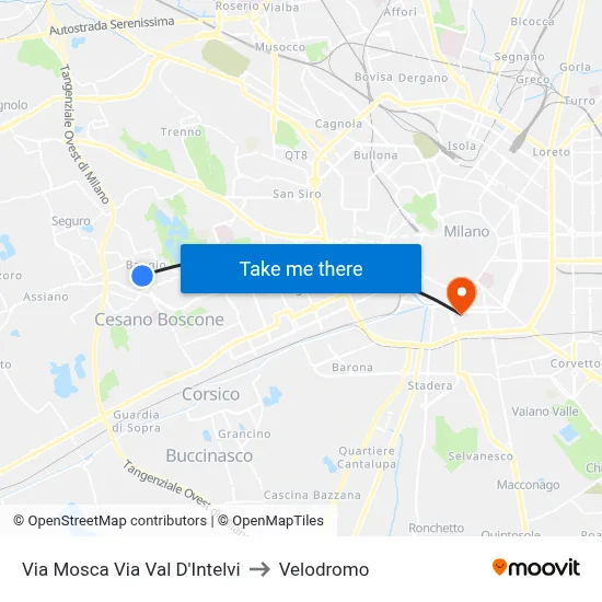 Moscow Street Val D'Intelvi Street to Velodrome map