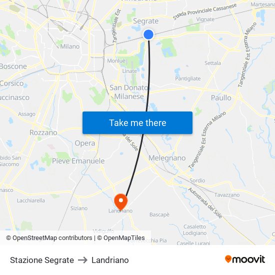 Stazione Segrate to Landriano map