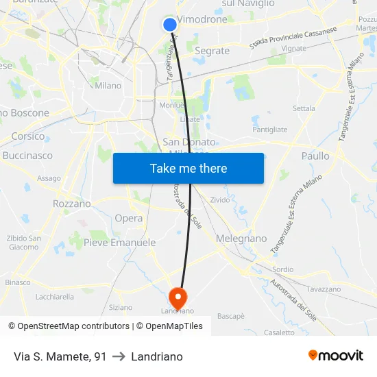 Via S. Mamete, 91 to Landriano map
