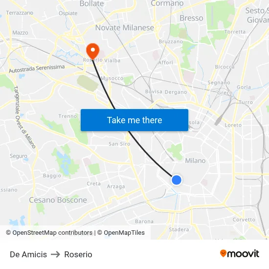 De Amicis to Roserio map