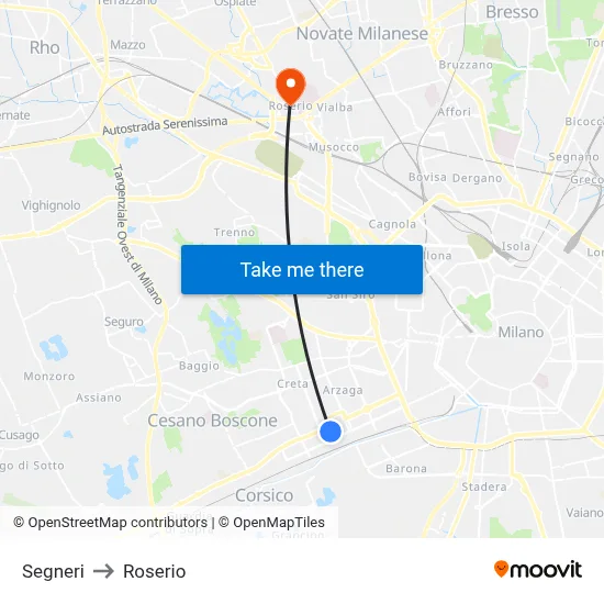Segneri to Roserio map