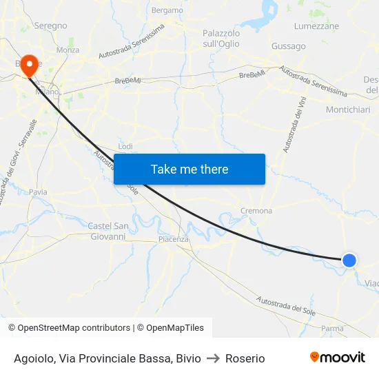 Agoiolo, Via Provinciale Bassa, Bivio to Roserio map