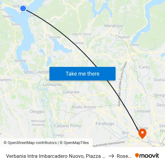 Verbania Intra Imbarcadero Nuovo, Piazza Flaim to Roserio map