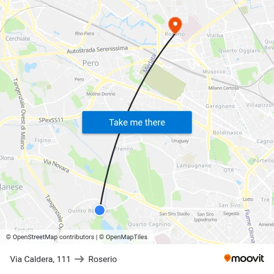 111 Caldera Street to Roserio map