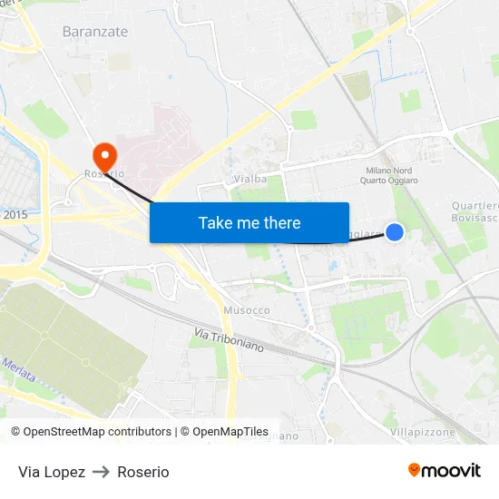 Lopez Street to Roserio map