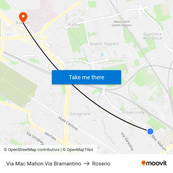 Mac Mahon Street Via Bramantino to Roserio map