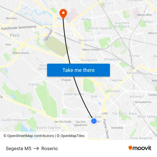 Segesta M5 to Roserio map