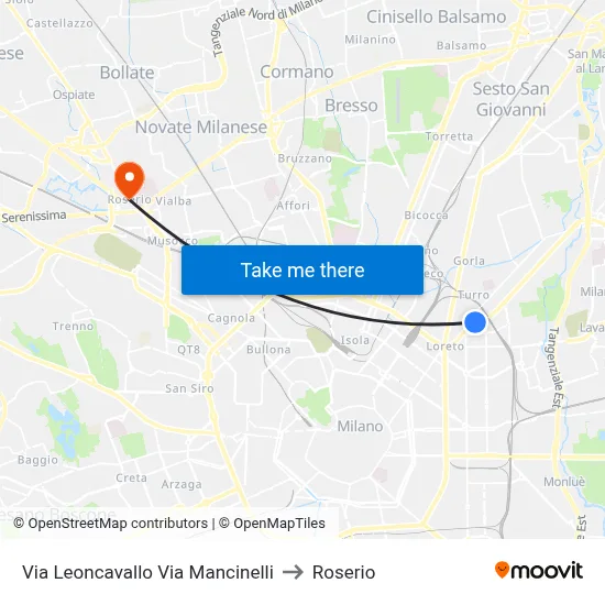 Leoncavallo Street Mancinelli Street to Roserio map