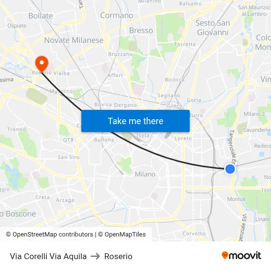 Corelli Street Aquila Street to Roserio map