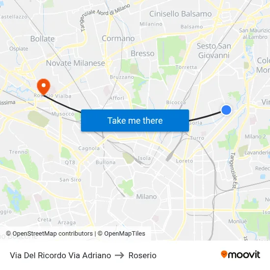 Del Ricordo Street Adriano Street to Roserio map