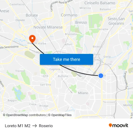Loreto M1 M2 to Roserio map
