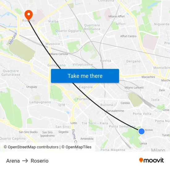 Arena to Roserio map