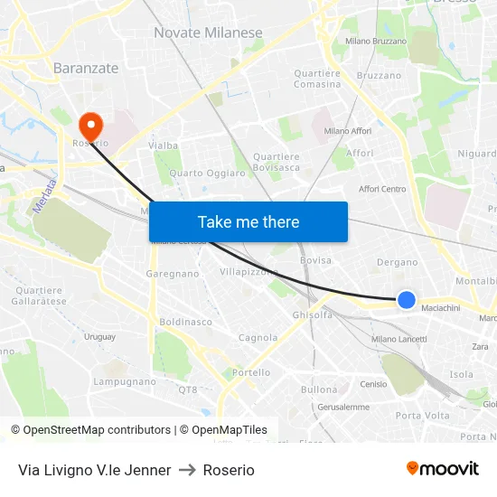 Livigno Street Jenner Avenue to Roserio map