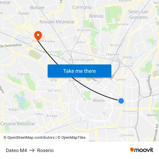 Dateo M4 to Roserio map