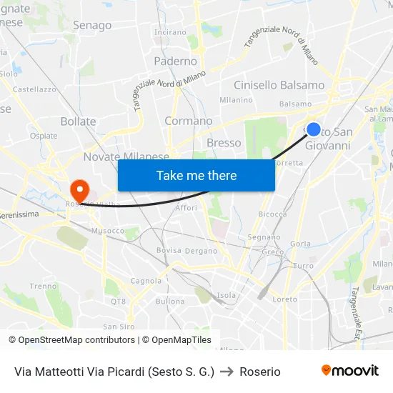 Via Matteotti Via Picardi (Sesto S. G.) to Roserio map