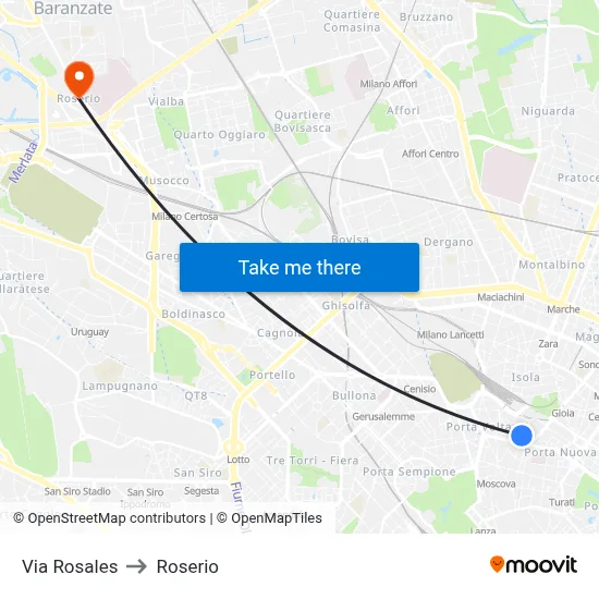 Via Rosales to Roserio map