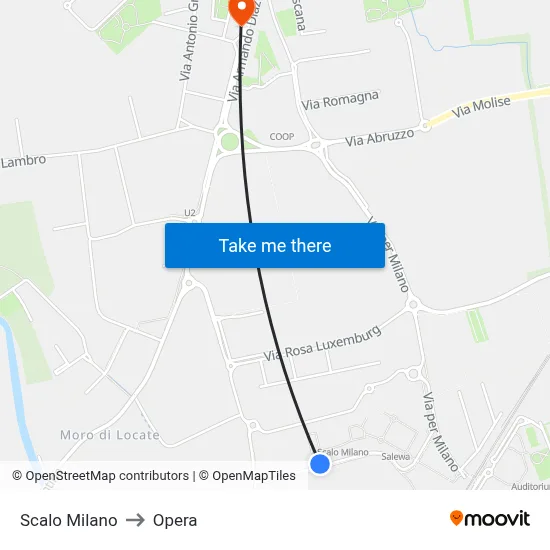 Scalo Milano to Opera map