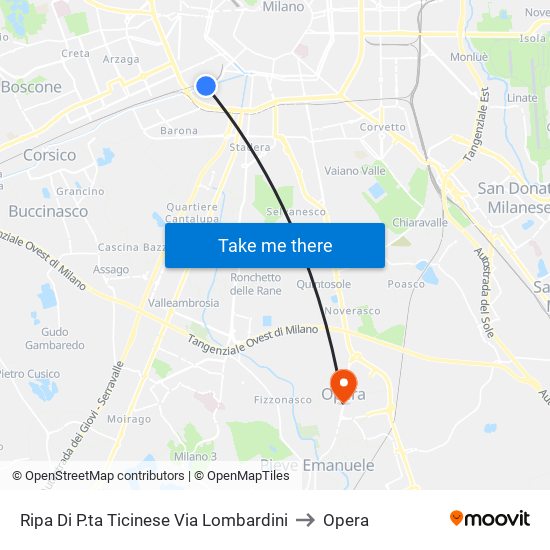 Ripa Di P.ta Ticinese Via Lombardini to Opera map