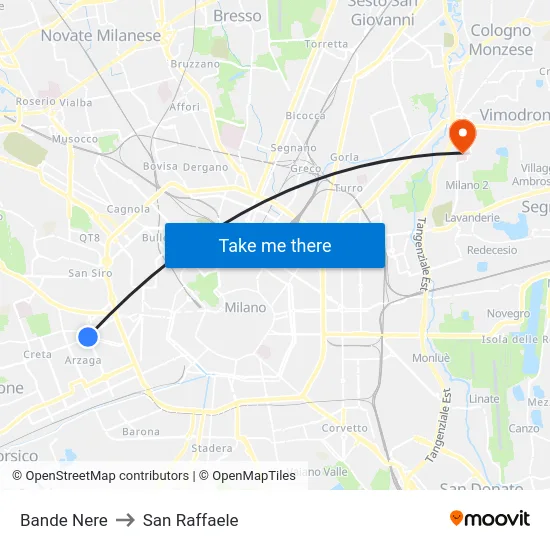 Bande Nere to San Raffaele map