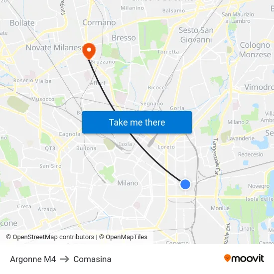 Argonne M4 to Comasina map