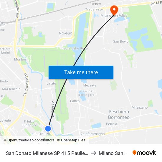 San Donato Milanese SP 415 Paullese /Paullo to Milano San Felice map