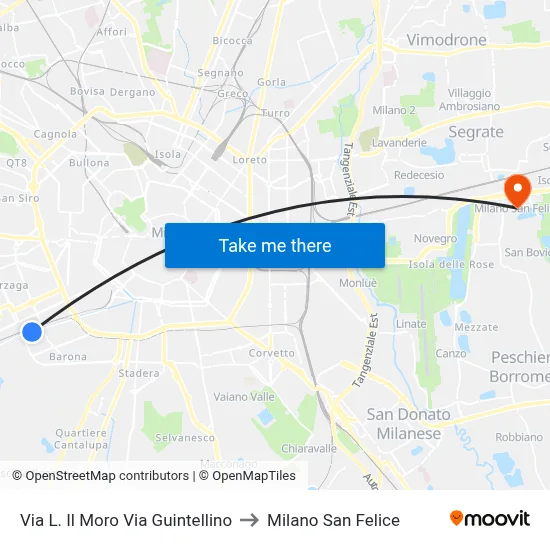 Leonardo Il Moro Street Guintellino Street to Milano San Felice map