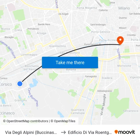 Alpine Street (Buccinasco) to Roentgen Street Building map