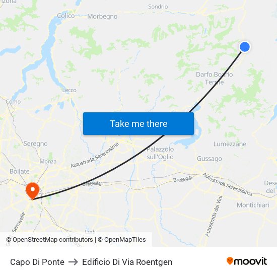 Capo Di Ponte to Edificio Di Via Roentgen map