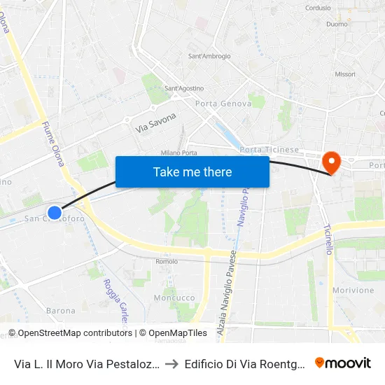 Via Leonardo Il Moro Via Pestalozzi to Roentgen Street Building map