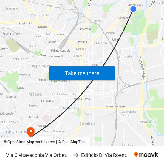 Via Civitavecchia Via Orbetello to Edificio Di Via Roentgen map