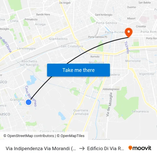 Independence Street Morandi Street (Buccinasco) to Roentgen Street Building map