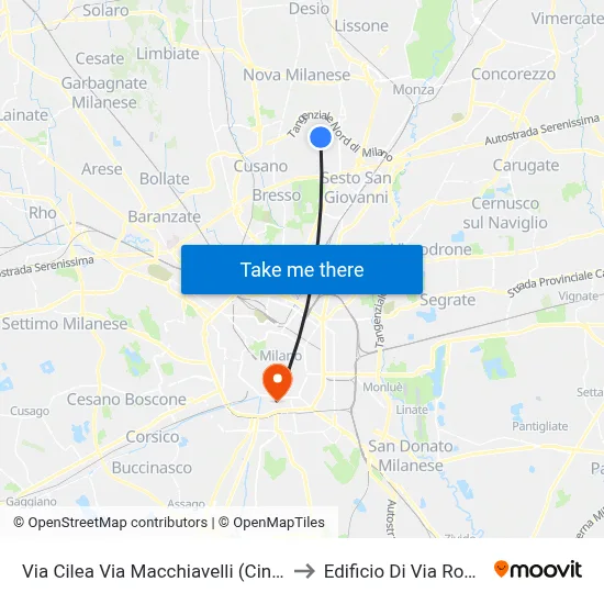 Cilea Street Macchiavelli Street (Cinisello) to Roentgen Street Building map