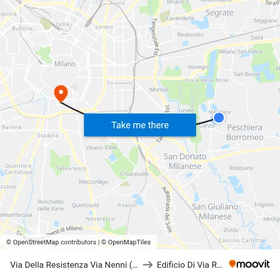 Via Della Resistenza Via Nenni (Peschiera B.) to Roentgen Street Building map
