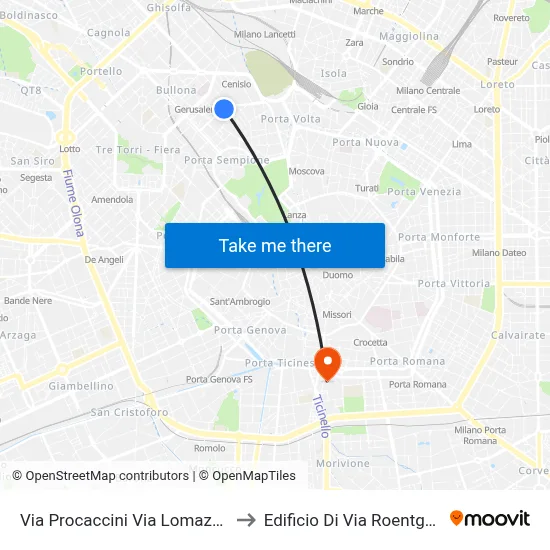 Procaccini Street Lomazzo Street to Roentgen Street Building map