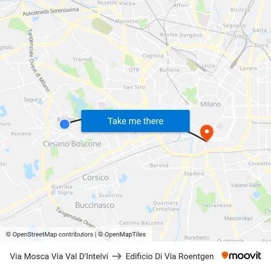 Moscow Street Val D'Intelvi Street to Roentgen Street Building map