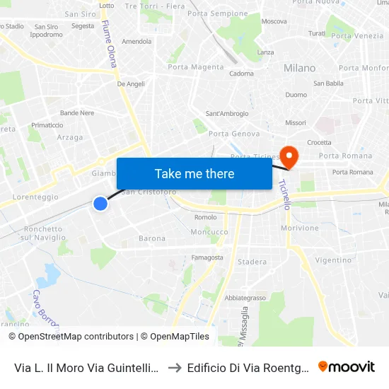 Leonardo Il Moro Street Guintellino Street to Roentgen Street Building map