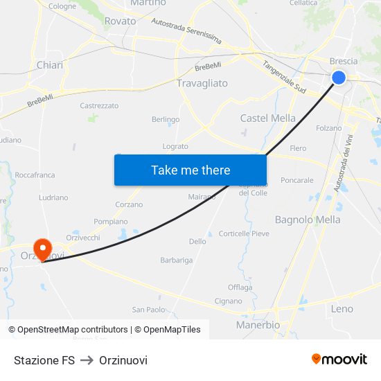 Stazione FS to Orzinuovi map